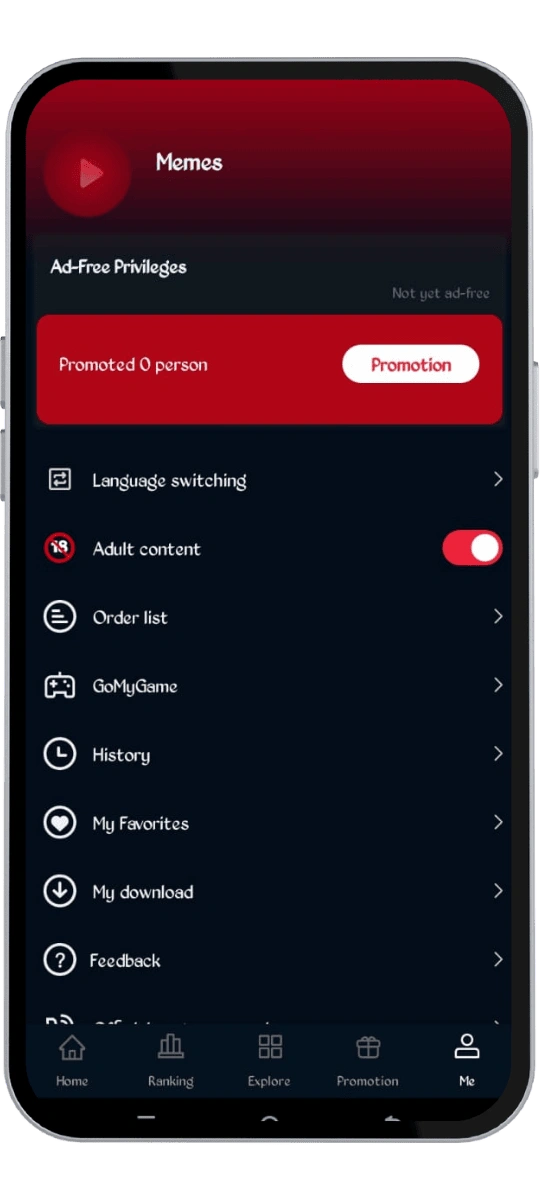 App Interface of Memes APK 3